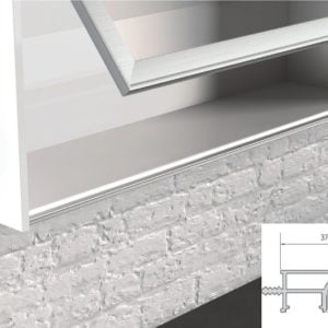 Flush pull grips for wall cabinets, suitable for LED lighting