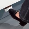 Foot pedal for mechanical door-opening for Hailo recycling-system