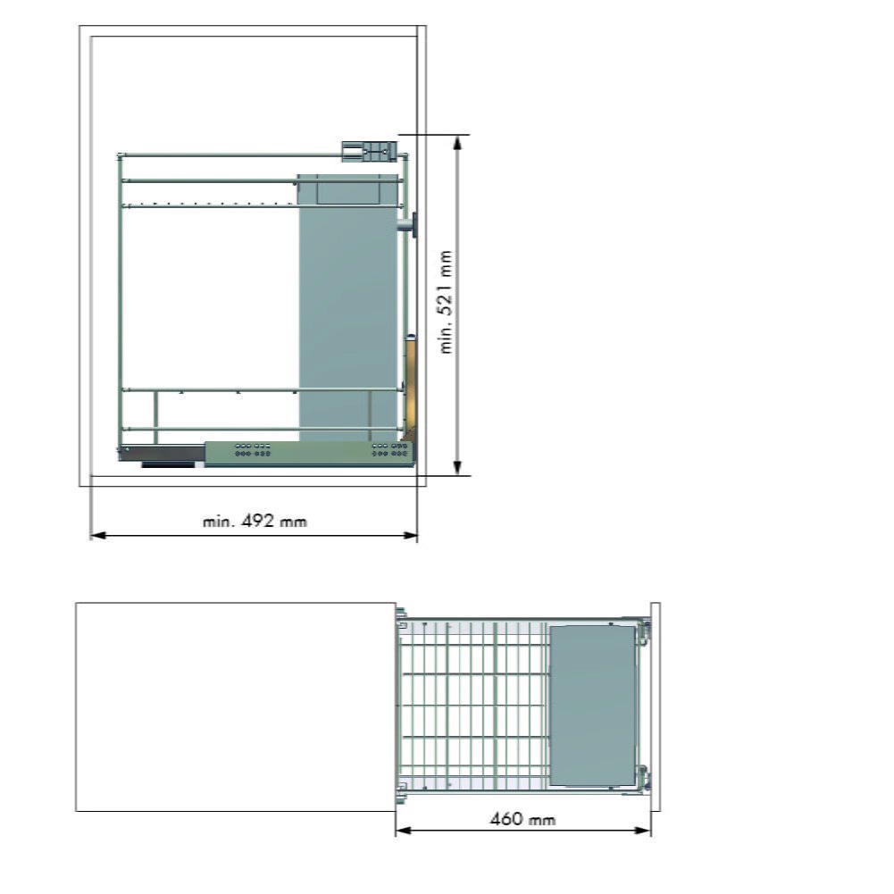 PD0012 Pull-out bottle-bread basket "Menage confort CLASSIC"