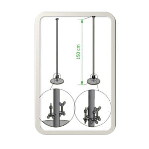 Column with cross connection for protective wall