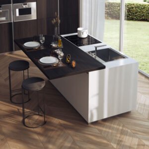 Twice – Sliding worktop for the kitchen island