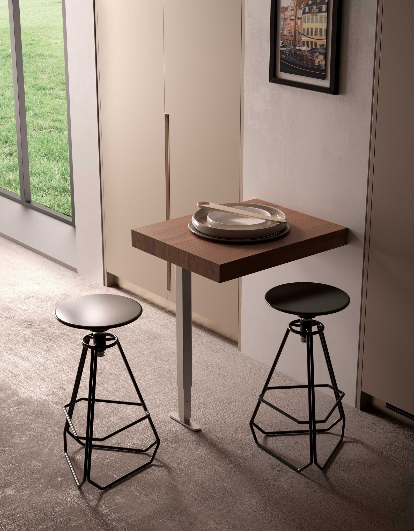 Just – Tilting table with single folding leg Just – Tilting table with single folding leg