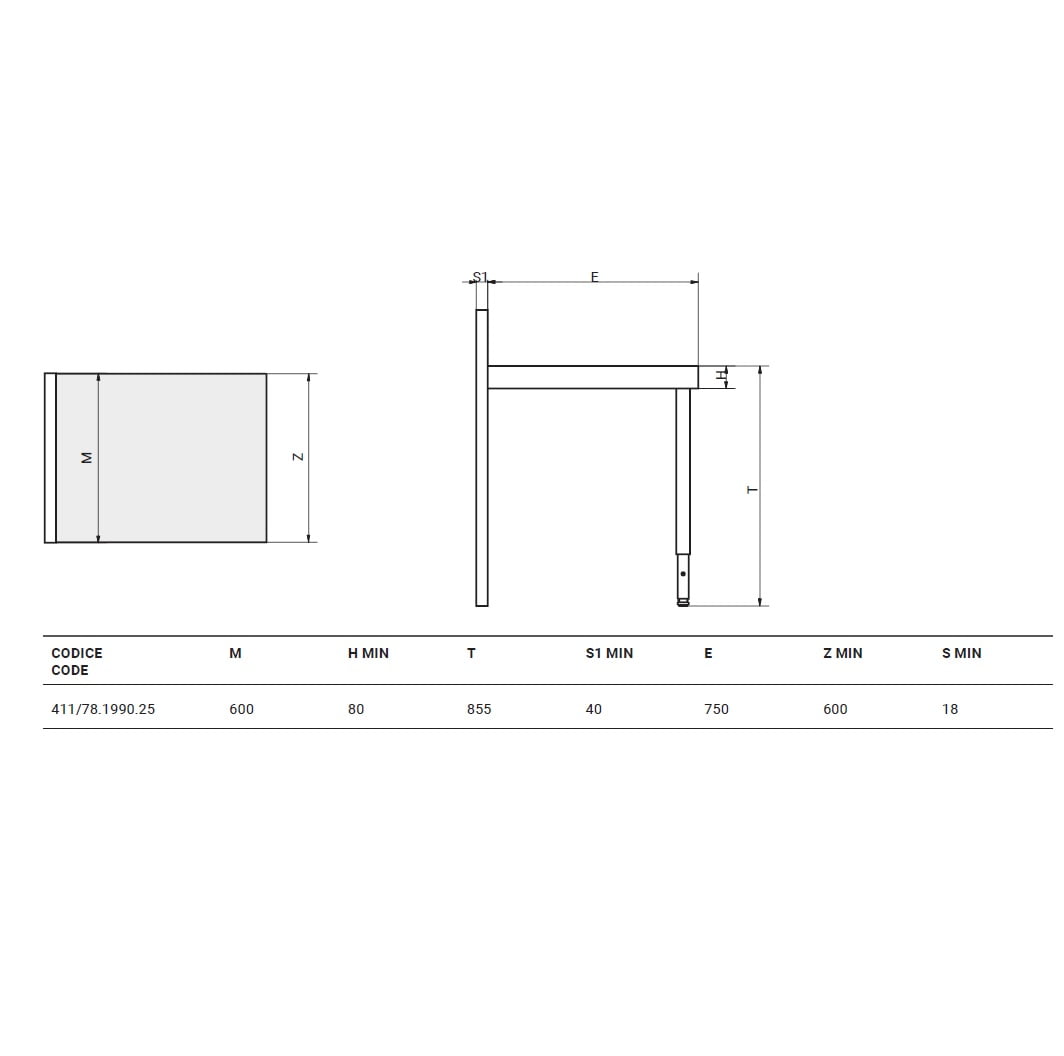 Just – Tilting table with single folding leg Just – Tilting table with single folding leg