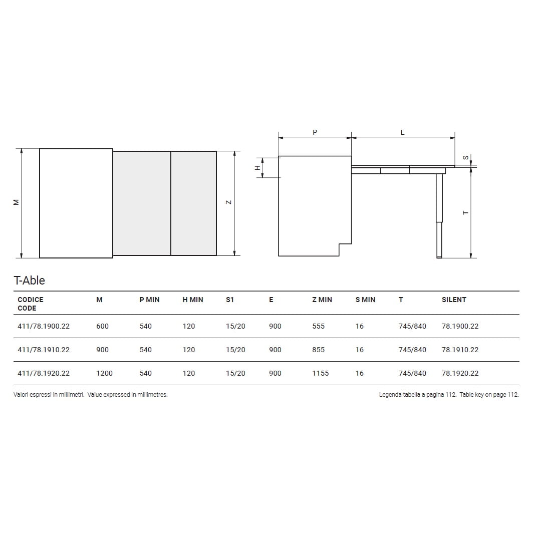 T-able_Scheme T-Able / T-Able XL – pull-out table from a drawer