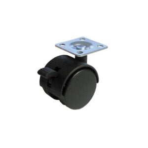 BLACK PLASTIC WHEEL WITH BRAKE