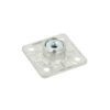 QUADRANGULAR PLATE WITH BUSHING FOR TABLE LEG FASTENING